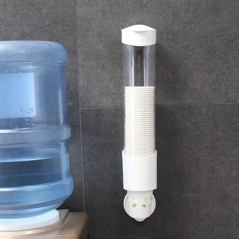 Plastic Paper Cup Dispenser Wall Mounted for Home Office Hotel Bar School Easy Installation and Refilling No Punch