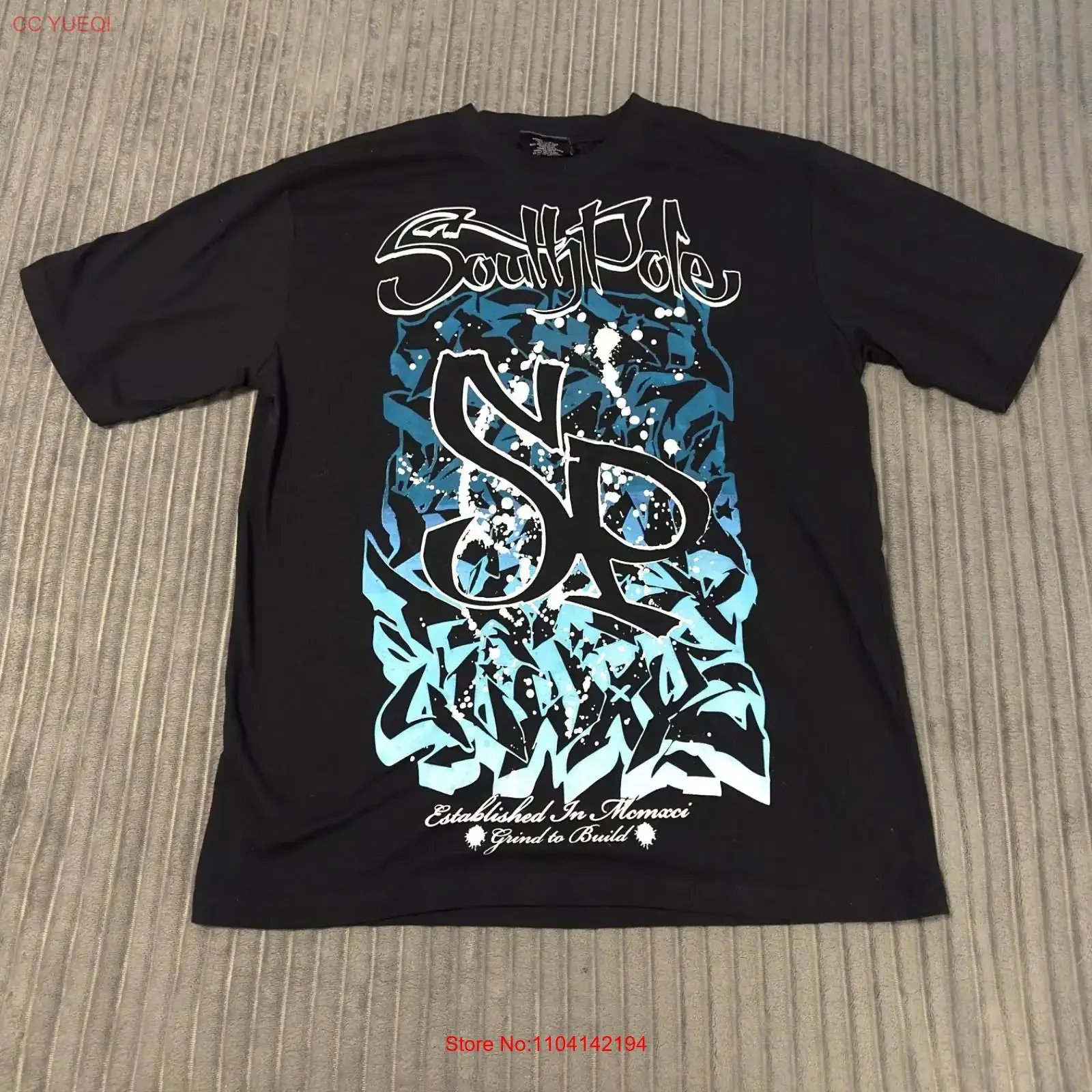 Y2K Southpole T Shirt Mens XL Black Built To Grind Skater Grunge Emo vintage Washed Casual Top For Everyday Wear streetwear