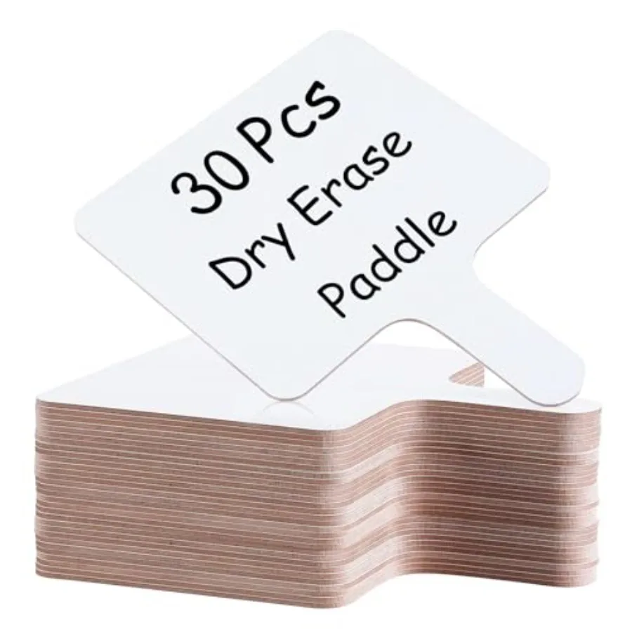 

Pcs Dry Erase Answer Paddle 7 x 9 Inch Handheld Wooden White Board Double Sided Dry Erase Small Whiteboards for Students Classr