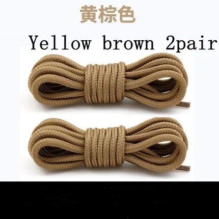 2 Pairs Solid Round Pure Round Shoelaces Beige Laces Durable Polyester Lace Boots Martin Boots Hiking Snow Lace Shoes