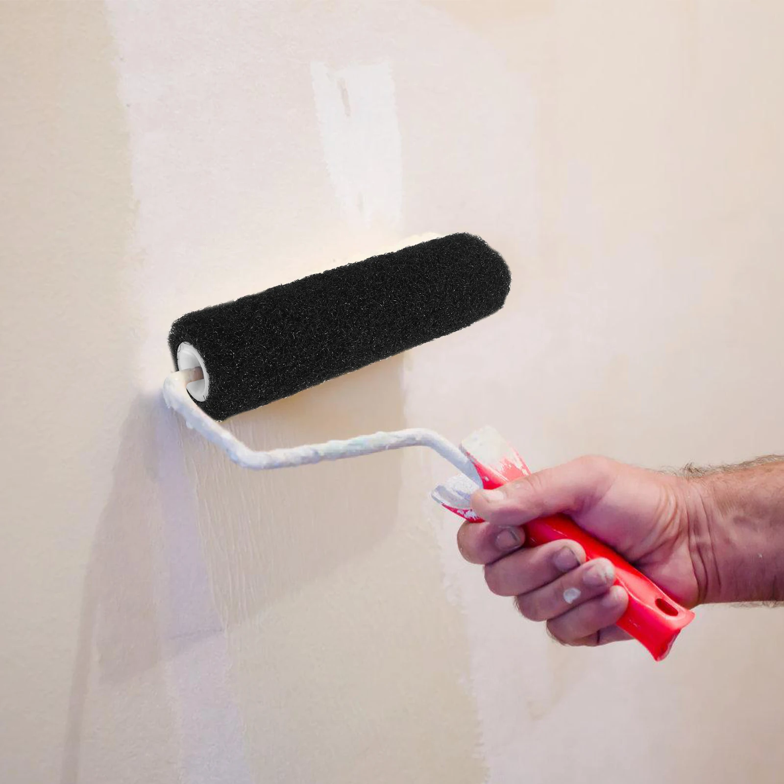 

9 Inch Roller Putty Brush Black Nylon Bristles Corner Texture Wall Tool Stippling Brush Compound Seam Coverage