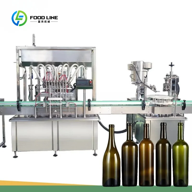 Customized Automatic 3-in-1 Glass Bottle Wine Filling Machine High Speed Rinsing Filling Capping Line for Beverage