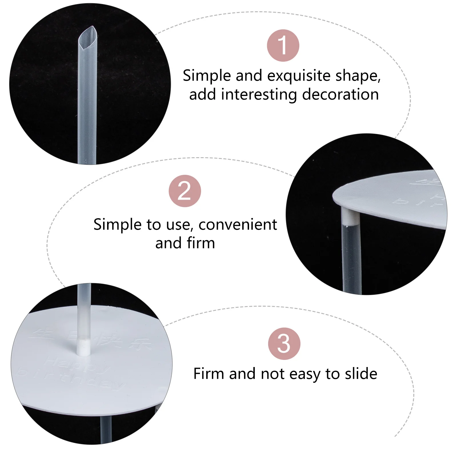 

3Sets Cake Dowel Stick Support and Separator Plates Clear Tiered Cake Dowel Pillar Rods 8inch Baking Use