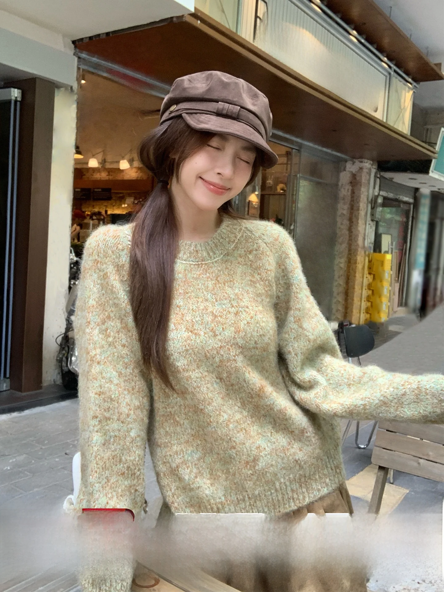 

Morning Bloom Women's Long Sve Knitted Sweater round Ne Loose Fit Inner Wear Autumn Winter Comfortable Casual Sle