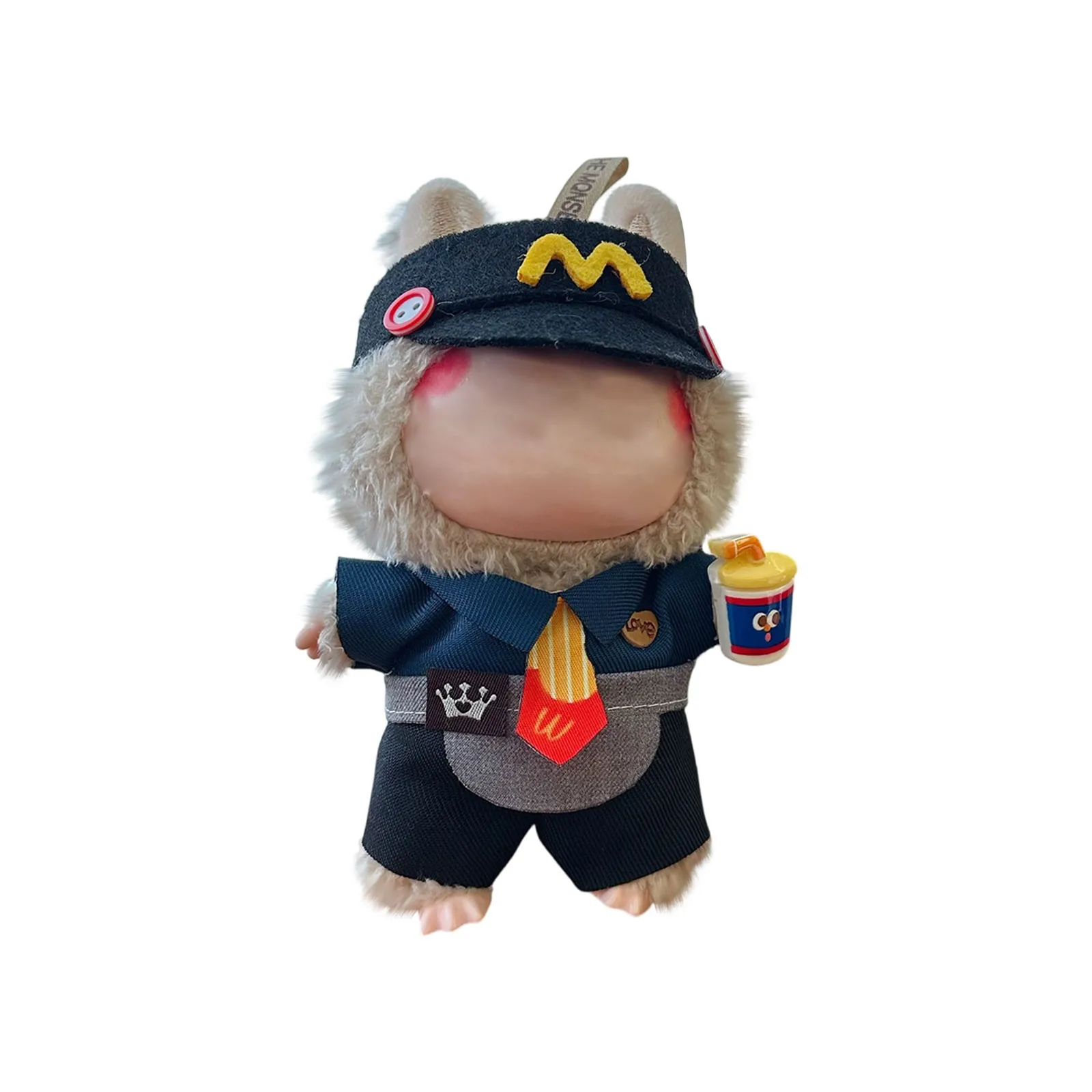 Conjunto de vestido rosa fofo de 17cm, roupas de boneca labubu, acessórios, roupas de boneca, brinquedo infantil, presente de menina