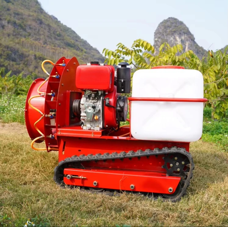 Multifunctional Electric Self-Propelled Crawler Spray Robot Remote Control 400L for Farm Orchard Field Crop