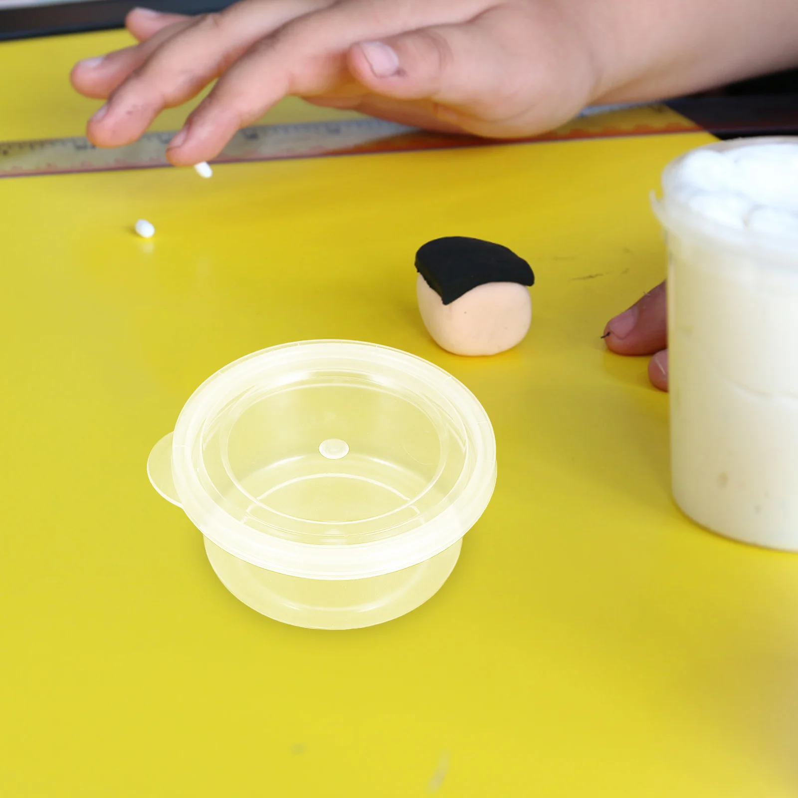 

20pcs Mini Storage Box Transparent Round Plastic Container For Clay Craft Supplies Organizing Small Parts Desktop Home School