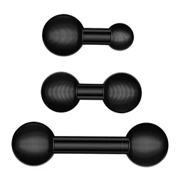 Extensão Double Ball Connecting Bracket, bola cabeça adaptador, apto para Gopro, Insta360, Osmo, Camera Holder, Phone Stand, GPS, 17mm, 20mm, 25mm