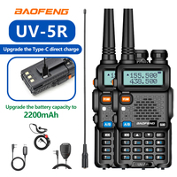 1/2PCS BaoFeng UV-5R Upgraded version Walkie Talkie 2200mAh Dual Band Long Range 128 CH Portable Handheld UV 5R Ham Two Way Radi