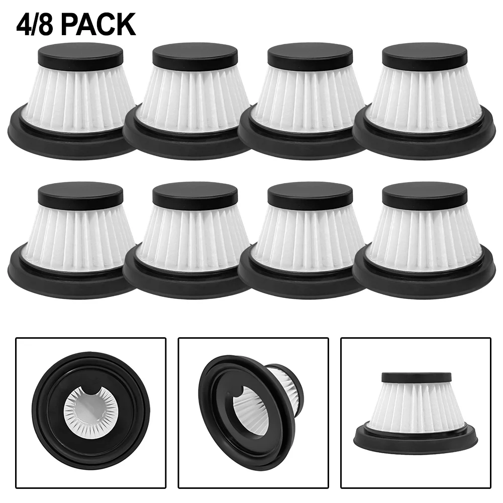 8/4 قطعة قابلة للغسل وإعادة الاستخدام استبدال فلتر HEPA ترشيح عالي الكفاءة لأجزاء المكنسة الكهربائية اللاسلكية المدمجة على شكل بطة