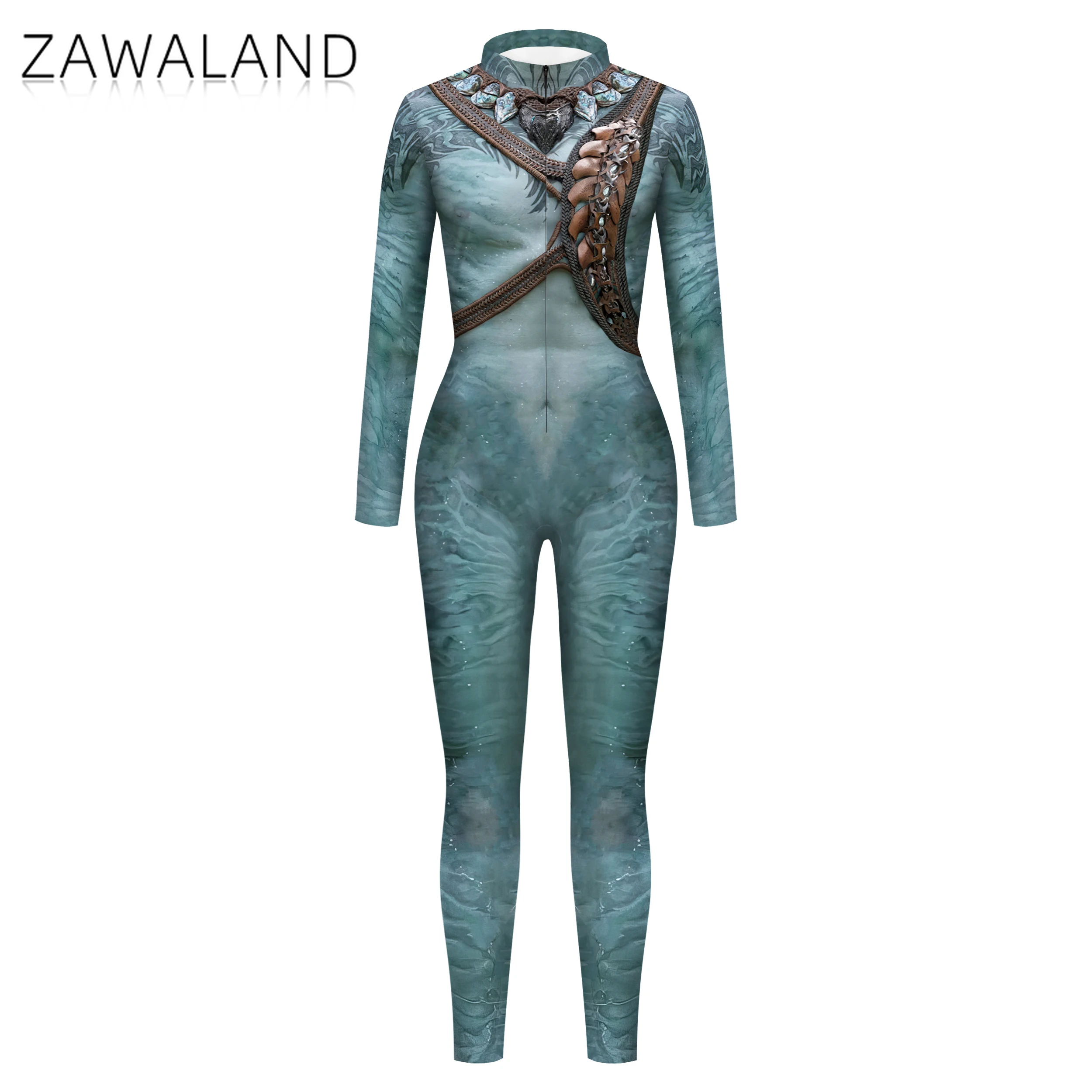 Costumi Cosplay Avatar Halloween Hero Stampa 3D Tuta per uomo Cerniera frontale Manica lunga Tuta Carnevale Party Outfit