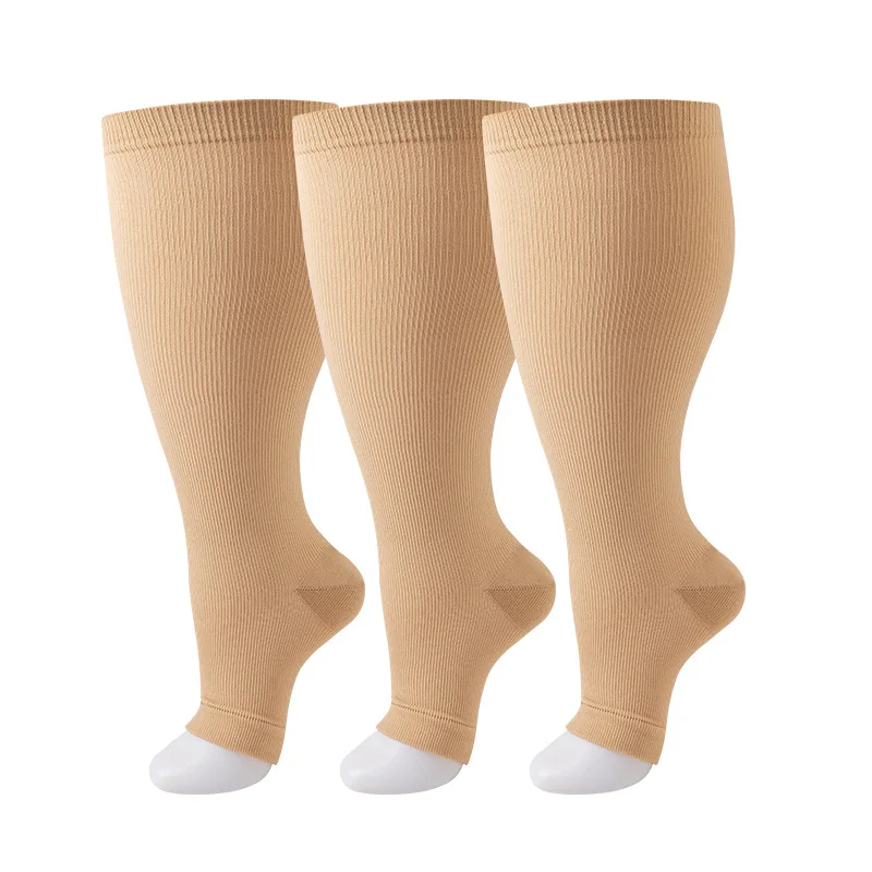 3pair Men Women Plus Large Size Compression Socks High Quality Pattern Multi Color Nylon Fashion Stockings Fitness Running 4XL