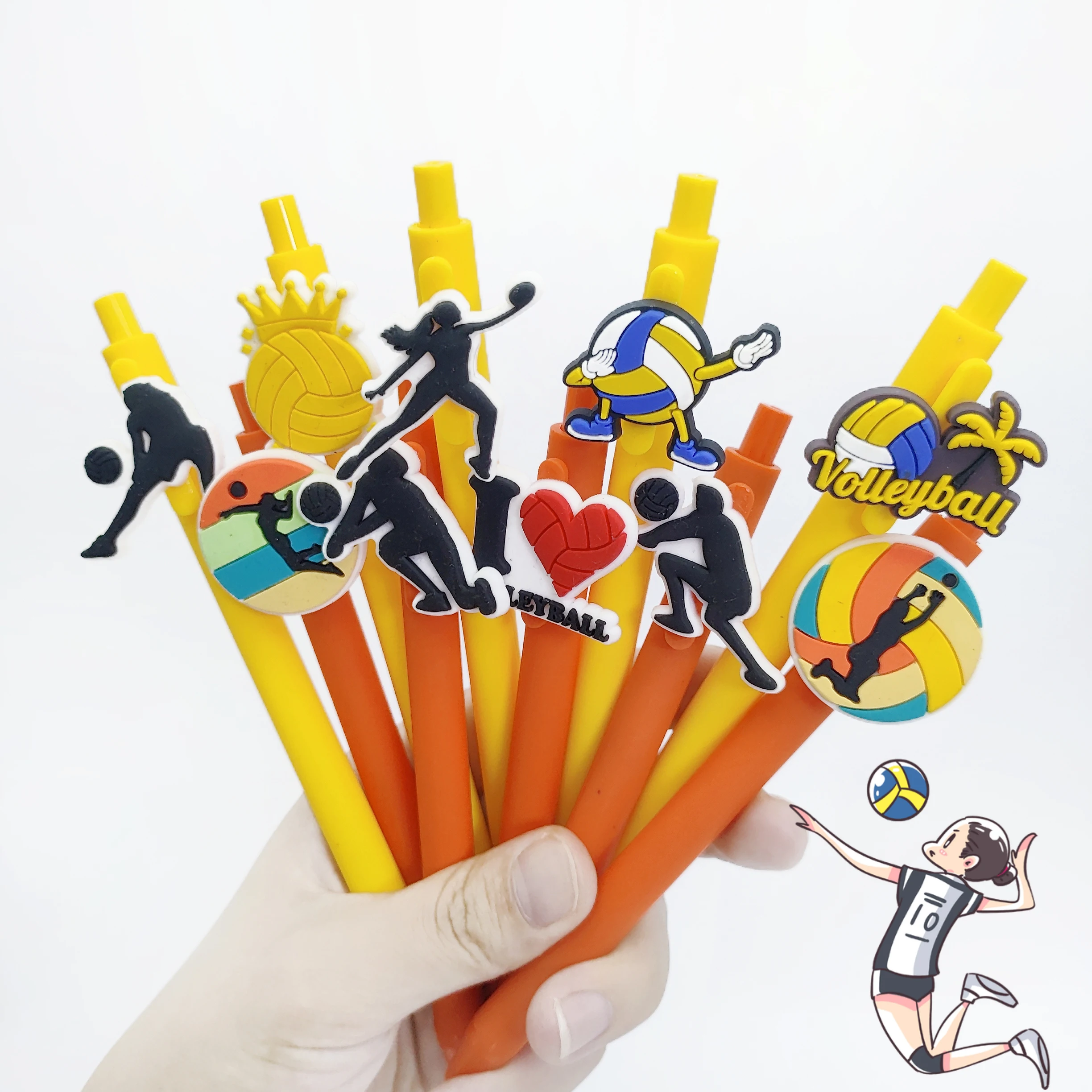 

5pcs/10pcs/20pcs volleyball themed ballpoint pens, with smooth and ink free writing, are essential for office and study.