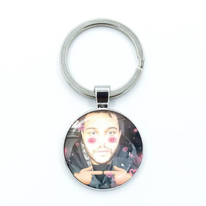 Singer The Weeknd XO After Hours Til Dawn Fm Music Album Glass Pendant Keychain Jewelry Charm Bag Souvenir Key Ring