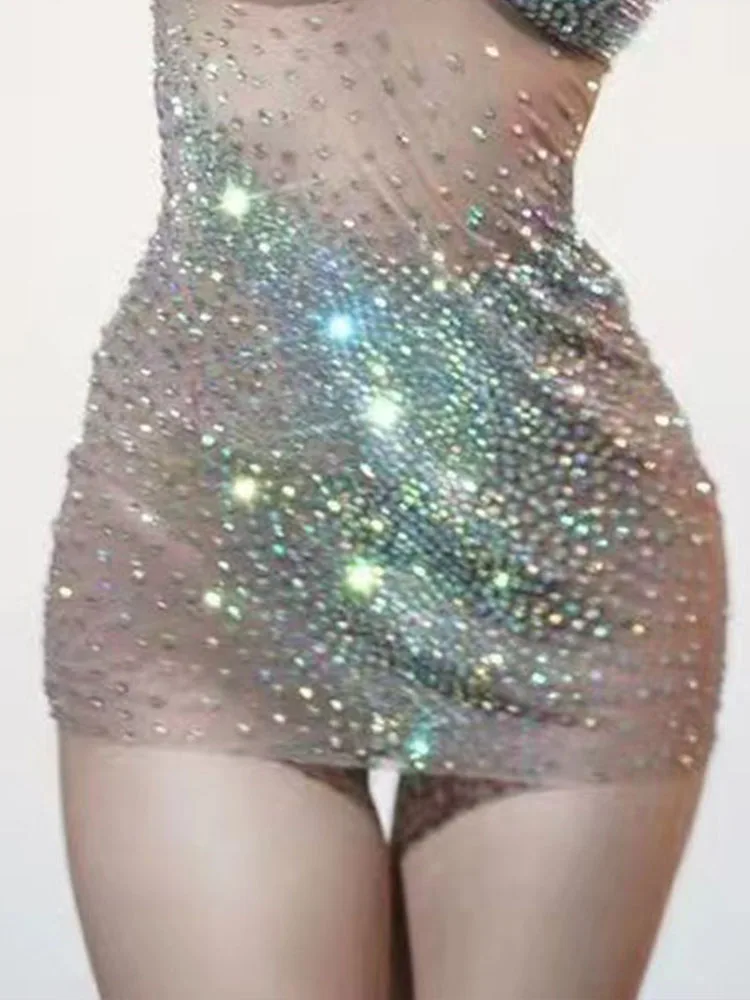 Gonna a portafoglio elastica con spalla inclinata Sexy con strass di alta qualità 2024 nuovo abbigliamento da donna personalizzato alla moda