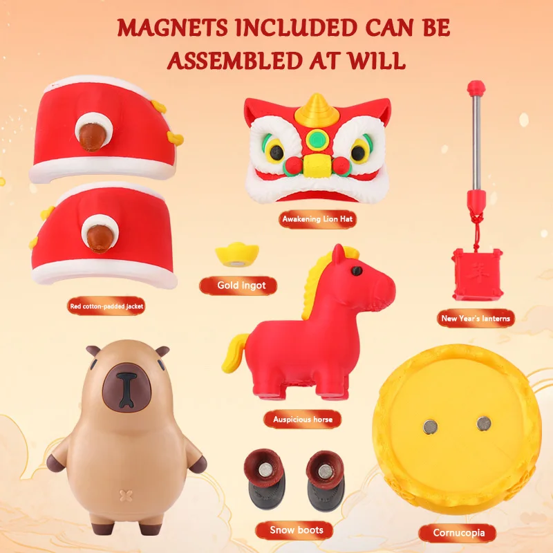 New Capybara Assembly Model Toy Movable Joints Magnetic Decorations for Dwarves Robot Mecha Kits Models Toys Gifts