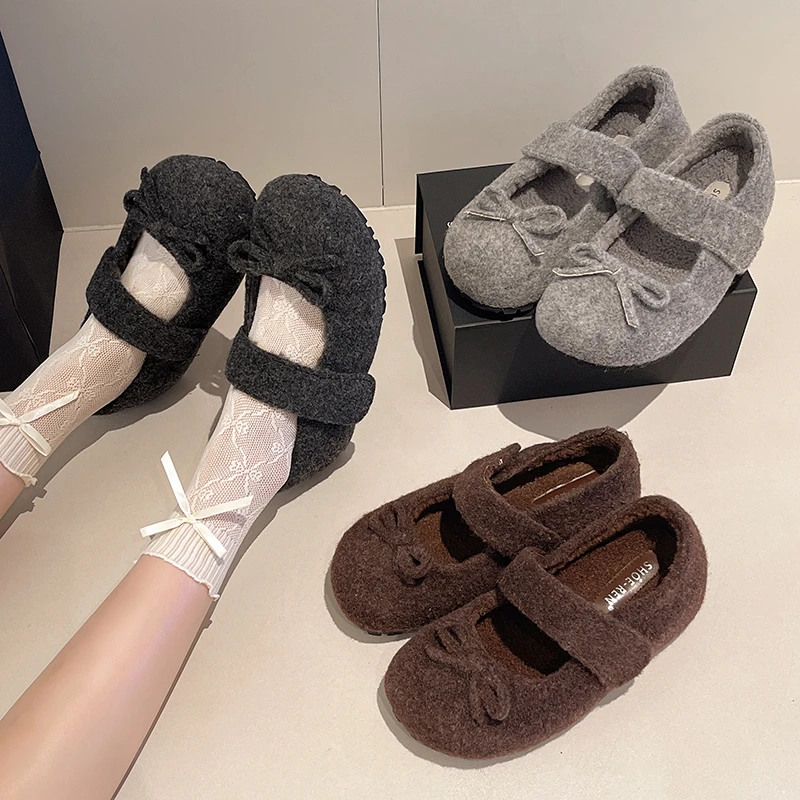 

Новинка 2024, женские туфли на плоской подошве, весенние новые замшевые туфли с круглой головкой и мелким горлышком, нескользящие износостойкие туфли с низким берцем