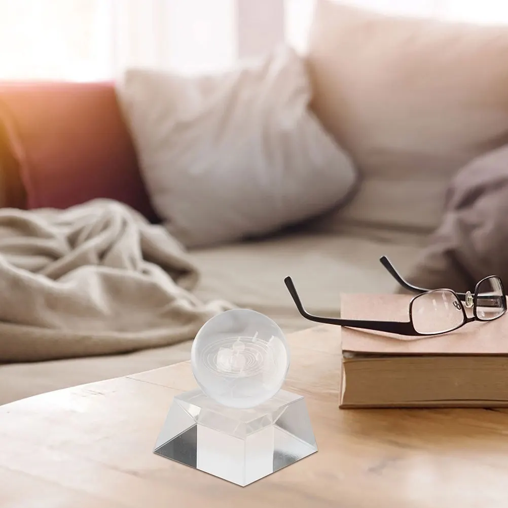 

Crystal Sphere Stand Transparent Trapezoidal Glass Ball Holder Stable Decorative Ball Base for Display Home Decor