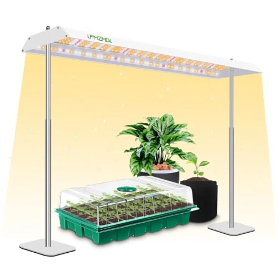 

LED Grow Lights for Seed Starting with Stand 2ft 60W Full Spectrum Seedling Lights Grow Lights for Indoor Plants 4/8/12H Timer