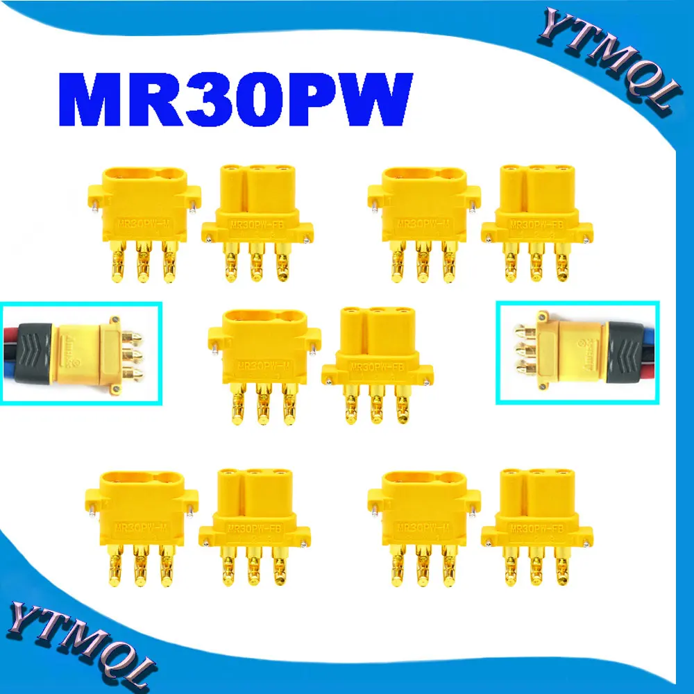 10-100Pcs MR30PW Male Female Bullet Connector Plug the Upgrade For RC FPV Lipo Battery RC Quadcopter