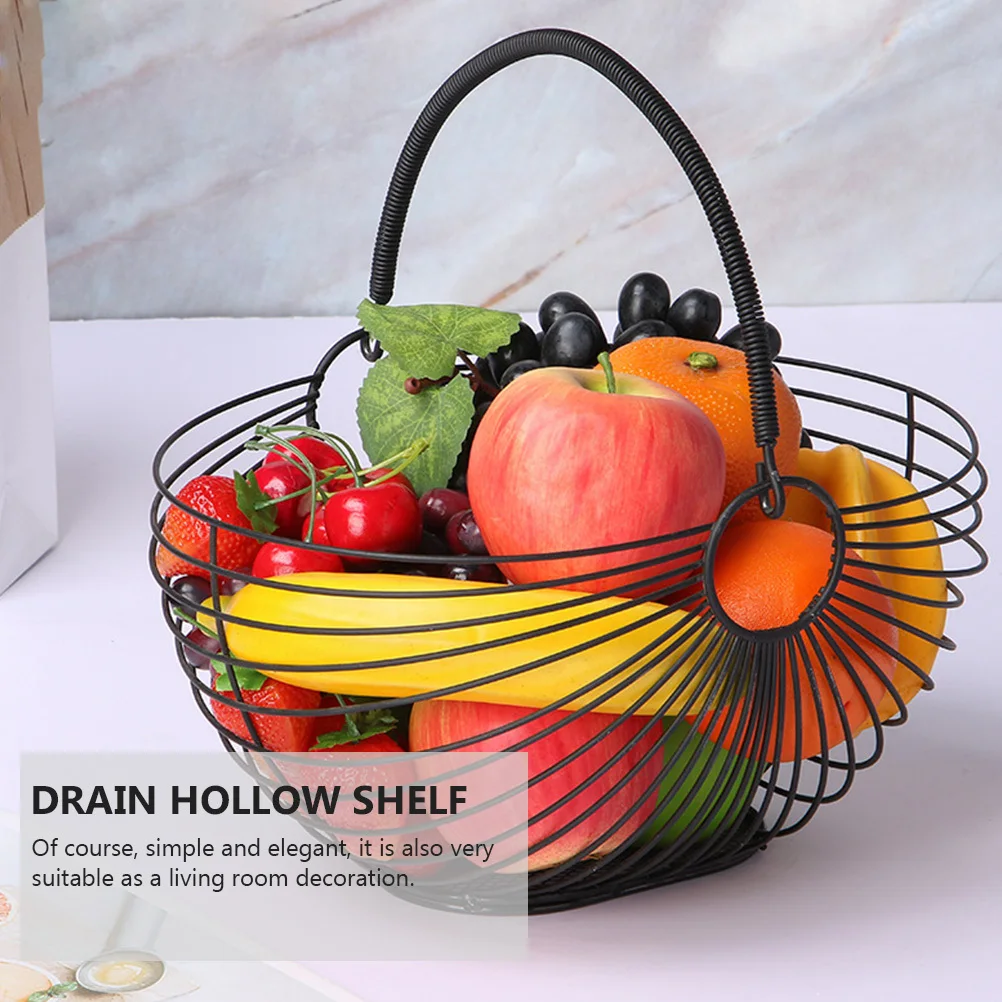 

Wrought Iron Fruit Baskets Elegant Portable Racks for Fruits and Small Objects Living Room Storage European Style Fruit Basket