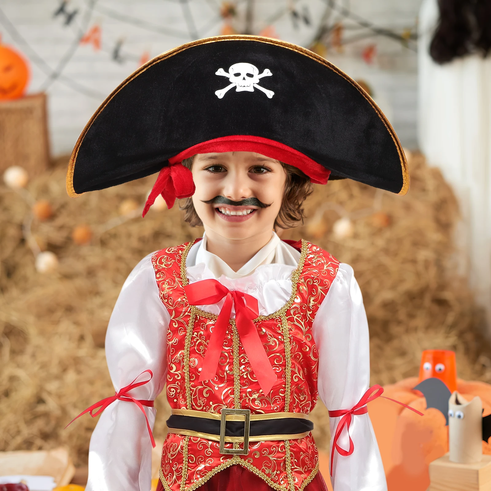 

4 Pcs Pirate Costume Kids Halloween Cosplay Outfit Soft Texture Comfortable Wear Classic Design Easy On Off Clean Store Size