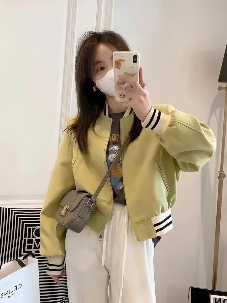 Coréen Sle ort Baseball Jaet femmes décontracté Sport manteau printemps été nouveau Faion Match tous les vêtements de loisirs petite taille