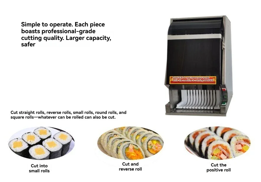 New Commercial Electric Sushi Cutting Machine Sushi Rolling Cutter Steamed Rice Cutting Machine Automatic Sushi Slicer