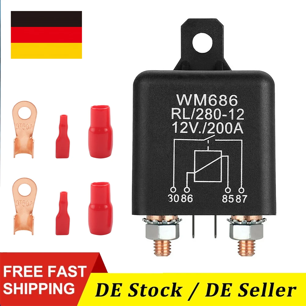 Batterie Trennrelais 12V/200A KFZ - Wohnwagen - Autoelektrik Motorrad KFZ Relais