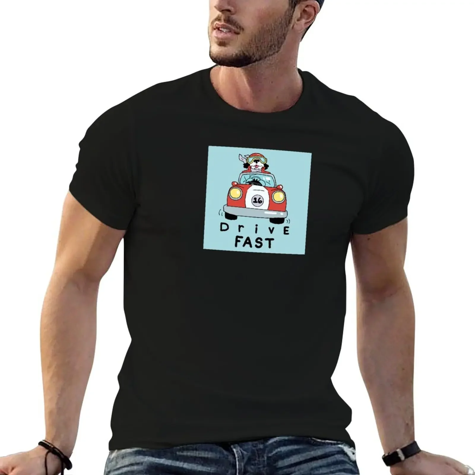 

Racecar Puppy #16: Dolly Drive Fast T-Shirt blue archive cotton man t-shirts luxury t-shirt luxury clothes men