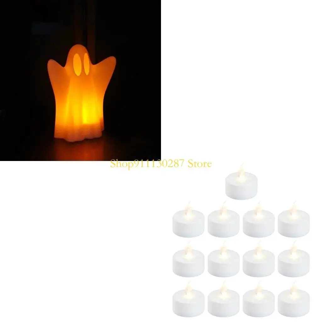 

J1HC Набор из 13 реалистичных светодиодных свечей для аксессуаров для 3D-печати теплого белого цвета