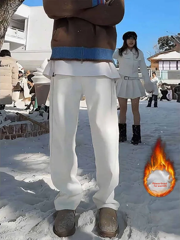 

Cleanfit Thiened Fce подкладка облегающие джинсы мужские зимние теплые прямые брюки-клеш молодежные модные хлопковые полиэстеровые брюки