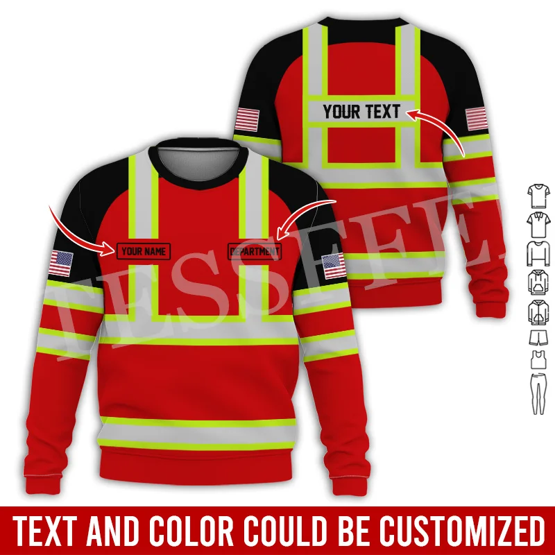 Custom Name Cosplay Worker Heavy Equipment Tow Truck Multicolor Retro Tattoo 3DPrint Harajuku Casual Pullover Jacket Hoodies A30