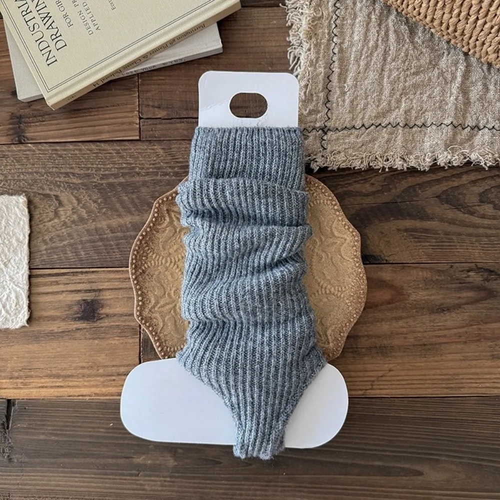 

New Solid Color Leg Warmers Thickened Harajuku Mid-Calf Sock Lamb Fleece Bow Dance Ballet Stocks Autumn and Winter