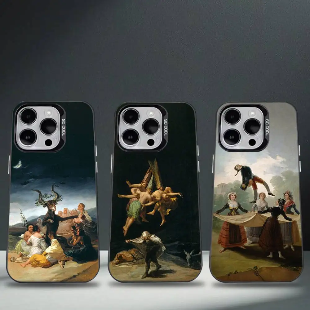 

Art F-Francisco G-Goya Phone Case For iPhone 16,15,14,13,12,11,8,7,Pro,Max,Plus,Mini,XS,SE Anti Fall Black Matte Hard