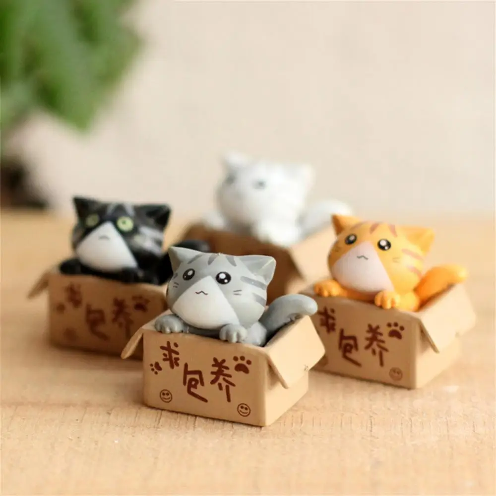 Cute Mini Cat Ornament Garden Kitten Ornament Gift For Kids Children Baby Room Decoration Toy Miniature Figurines Home Decor