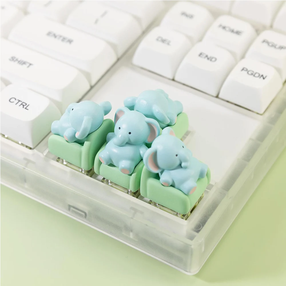 Cute Elephant Resin Keycaps Cross Switch Mechanical keyboard 21mm Height ESC Direction Arrow Keycap Custom Personalized Keycaps