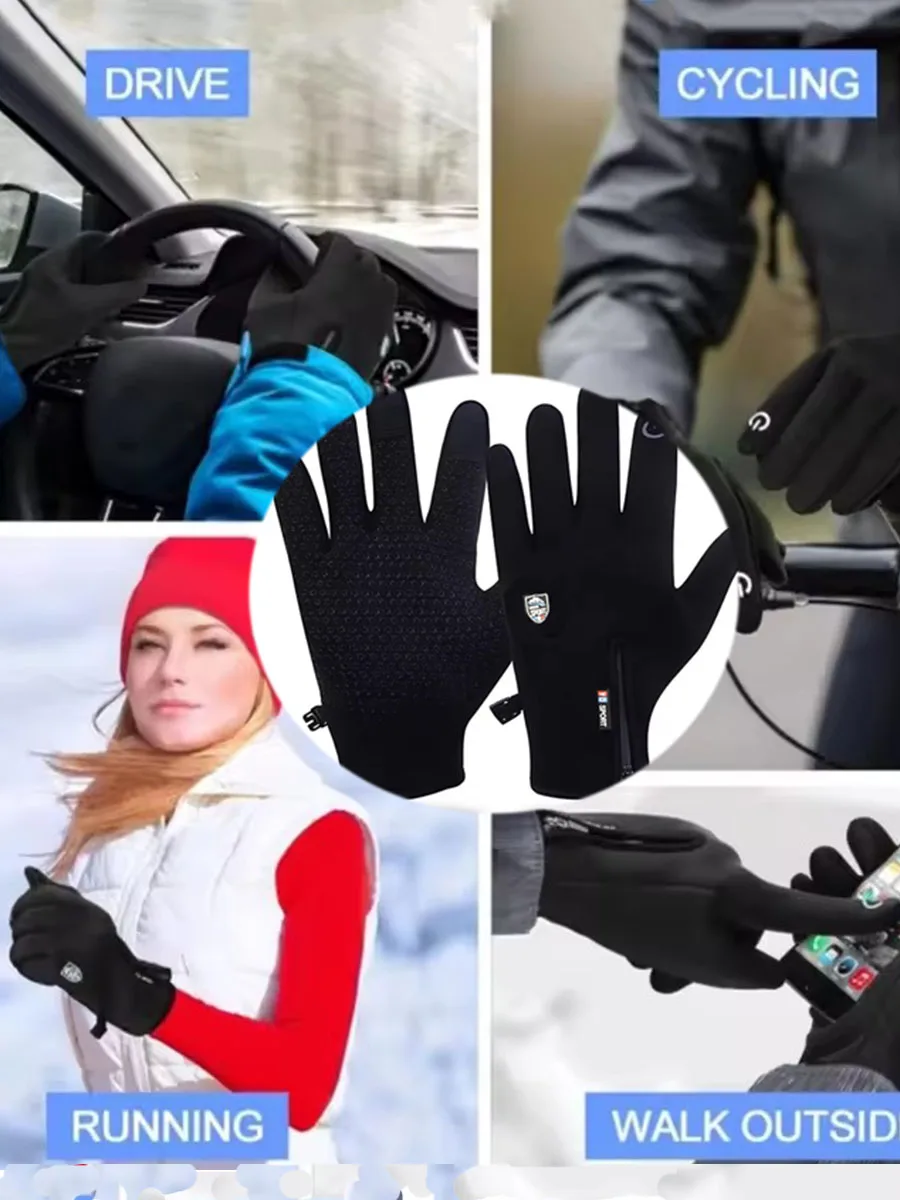 AliExpress Winter Skiing Gloves Unisex Touch Screens Non Slip Outdoor Cycling Gloves Waterproof Cold Resistant Climbing Hiking Accessory