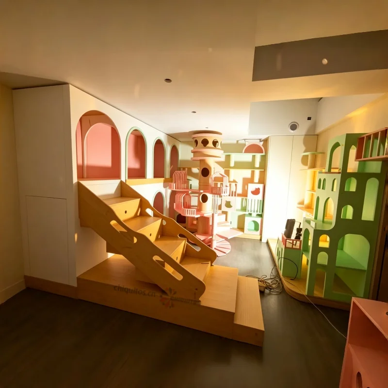 Wooden Tree Shaped Furniture for Pet-Friendly Spaces Stylish Cat Cafe Pet Climbing  and Play Structures