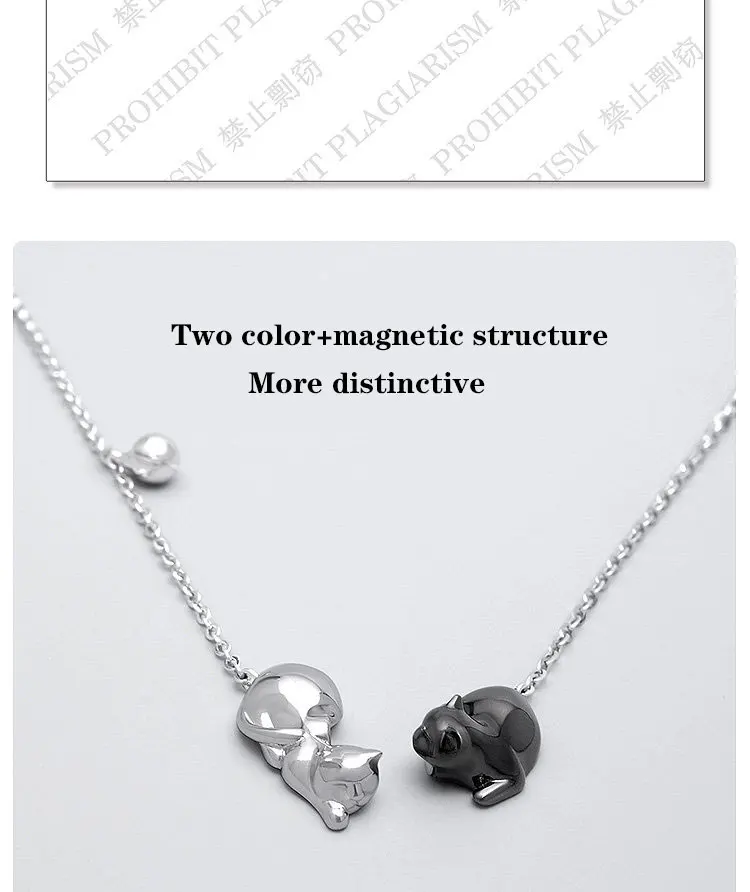 Twin Cat Heart Necklace S55e0559a09af464fb342559c591ece010