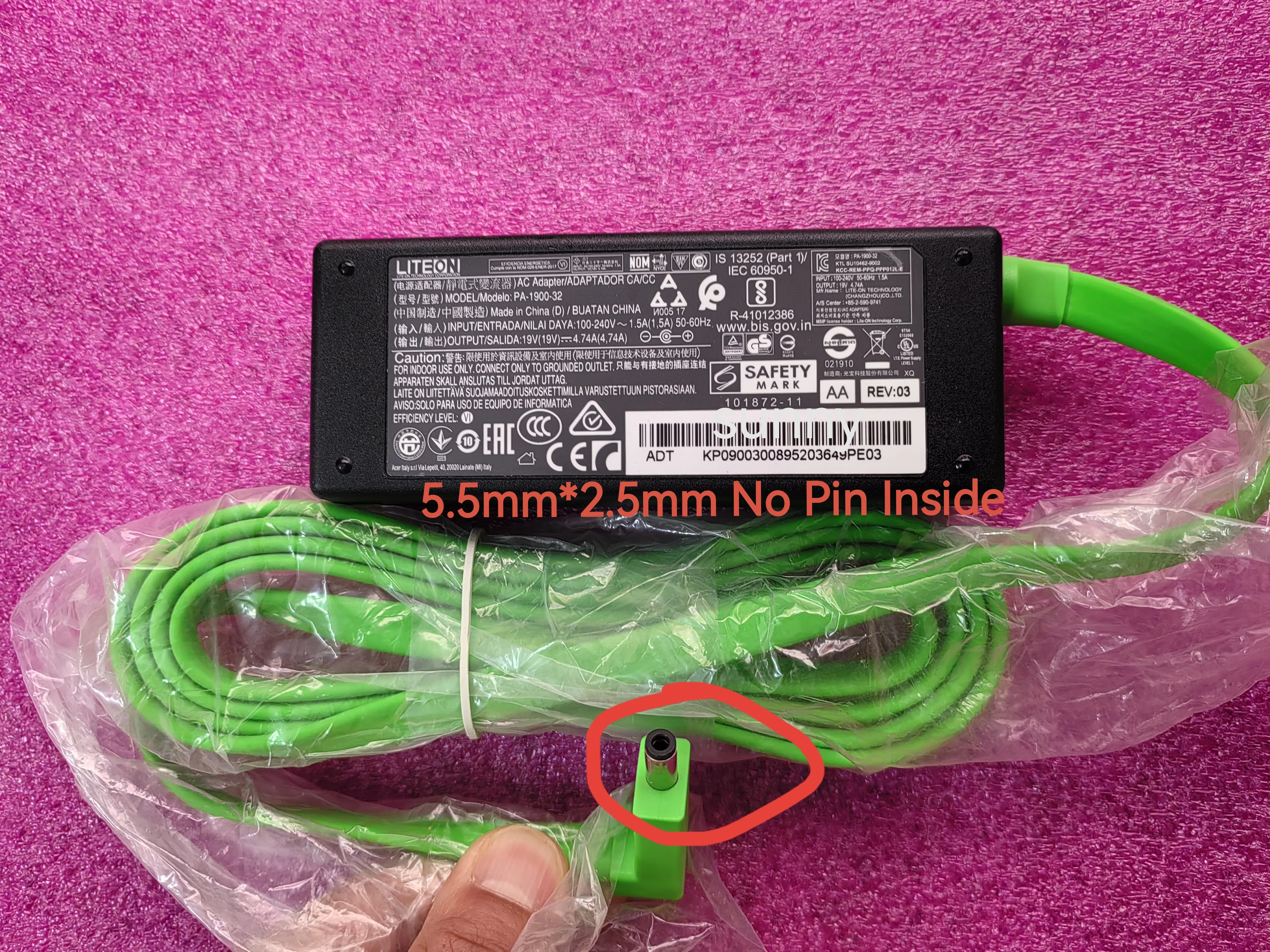 OEM PA-1900-32 LITEON 19V 4.74A 5.5mm*2.5mm 90W AC Adapter For RAZER Raptor 27