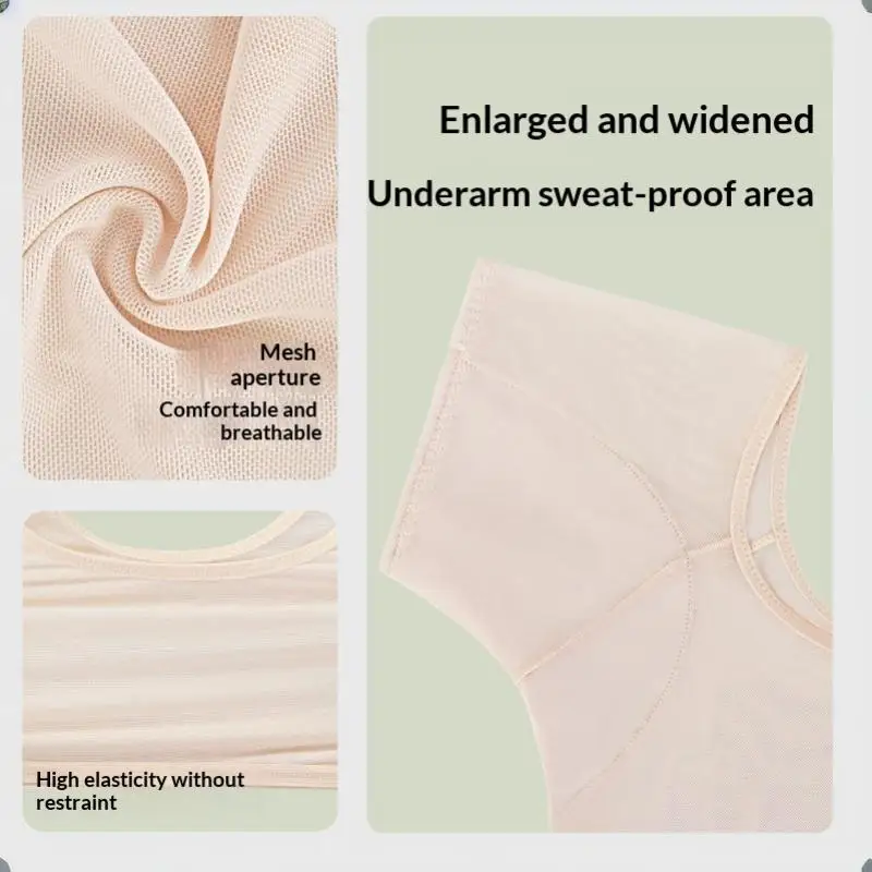 Waschbare Achselschweiß-Pads in T-Shirt-Form, ultradünn, atmungsaktiv, geruchskontrollierend, elastisch, für Frauen geeignet. – Detail 11
