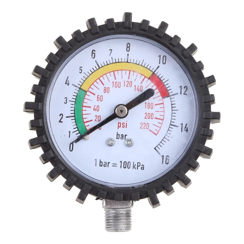 Digital Manometer High Pressure Gauge Bottom Connector & Rubber Protector Resolution 0.1psi for Car Motorcycle