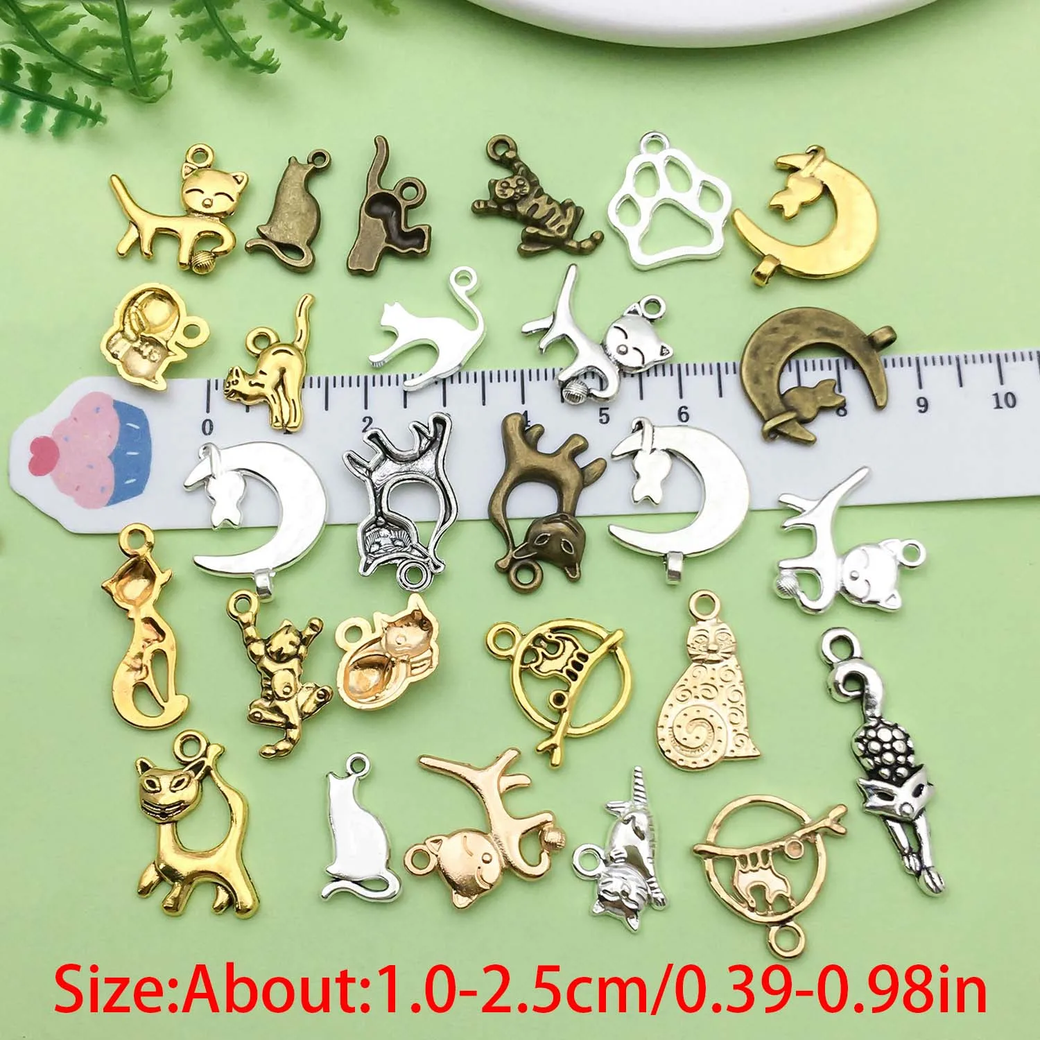 20/100pcs Alloy Cat Design Charms Animal Pendants For DIY Bracelets Necklaces Earrings Jewelry Making Accessories