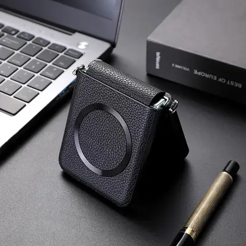 Luxury Litchi PU Leather Magsafe Wireless Charge Case for Galaxy ZFlip 7 6 Flip 3 4 5 ZFlip4 Zflip5 Magnetic Shockproof Cover