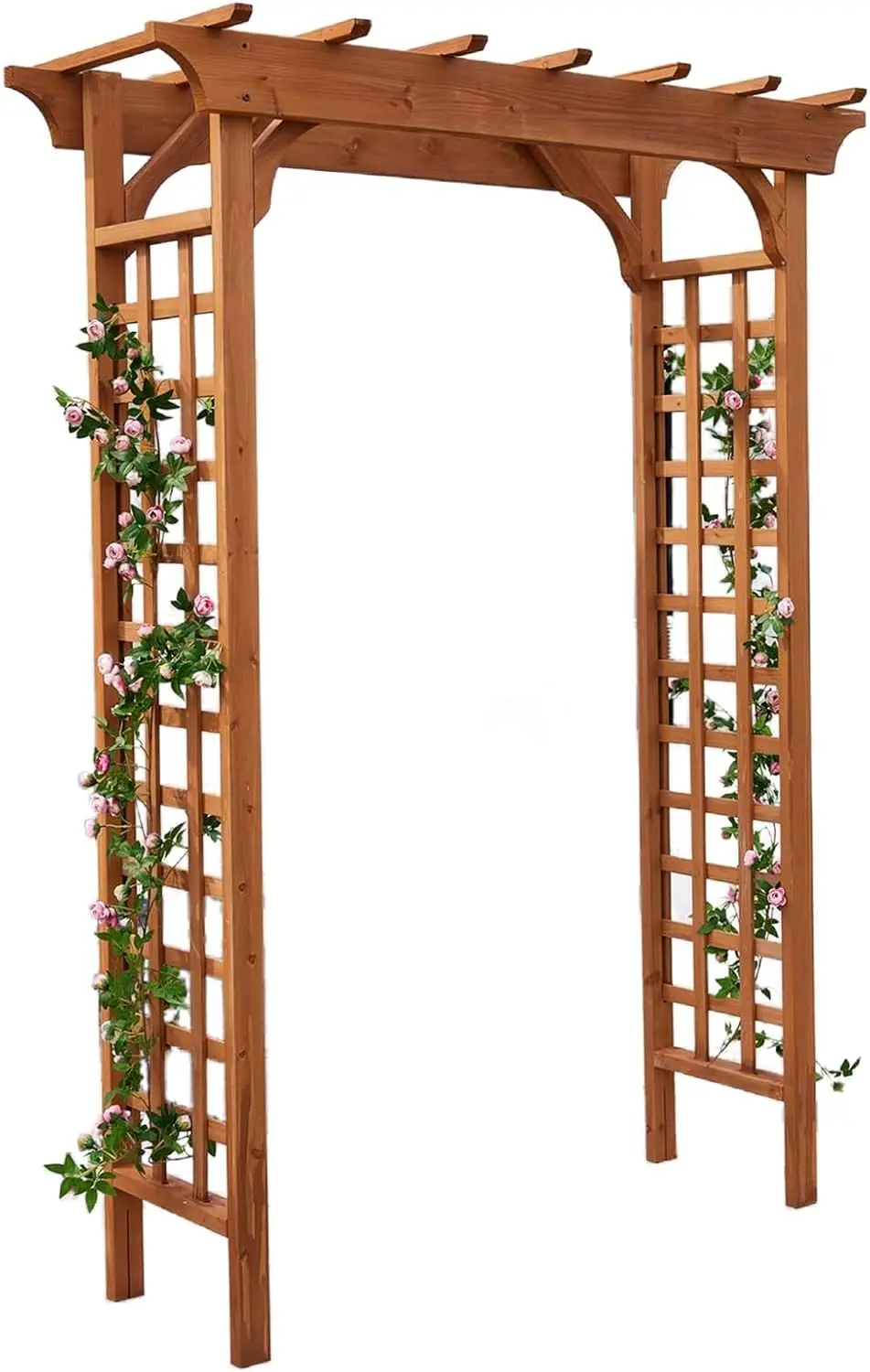 

Solid Fir Wooden Garden Arch Premium Outdoor Trellis for Climbing Plants, 83.37”H×61”W×26’’D, Also can be Used for Wedding and P