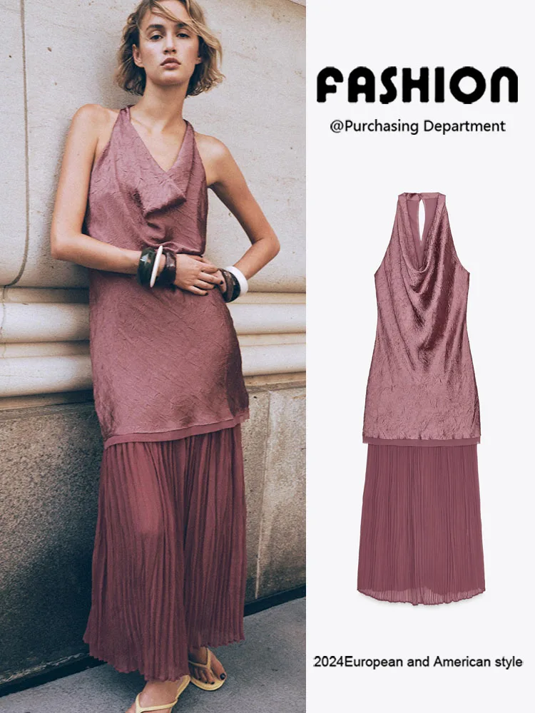 New Summer Women's Midi Dr Svel Gored con pannelli Ele Faionable 2025 Seasonal Faion Abbigliamento da donna