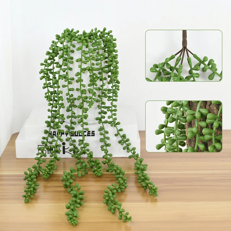 

70cm Green Lover's Tears Simulation Succulent Plants Fake Flowers Arrangement Accessories Wedding Party Home Wall Hanging Decor