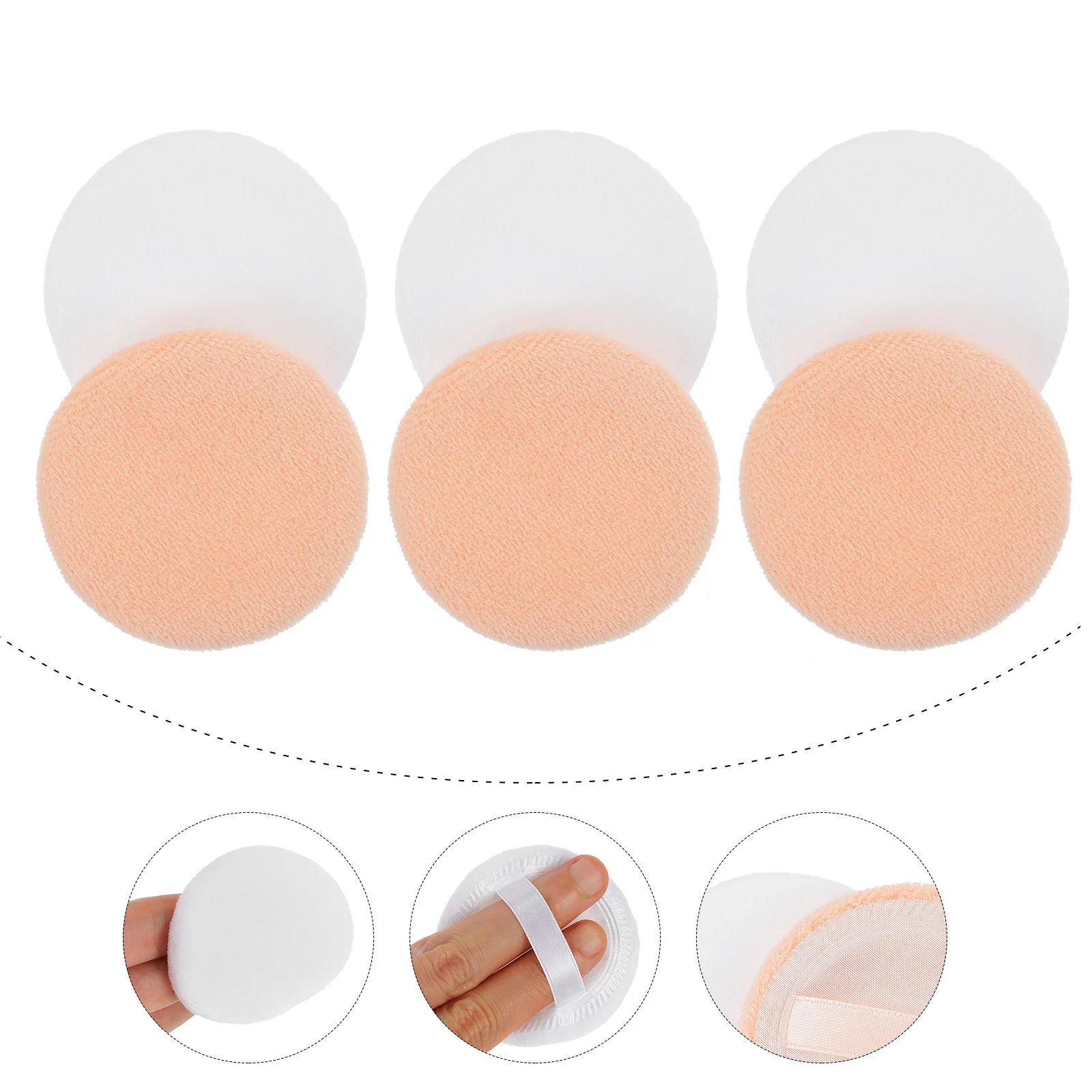 20Pcs Round Makeup Puff Fine Cotton Puff for Applying Loose Powder Foundation Concealer Comfortable Grip Ribbon