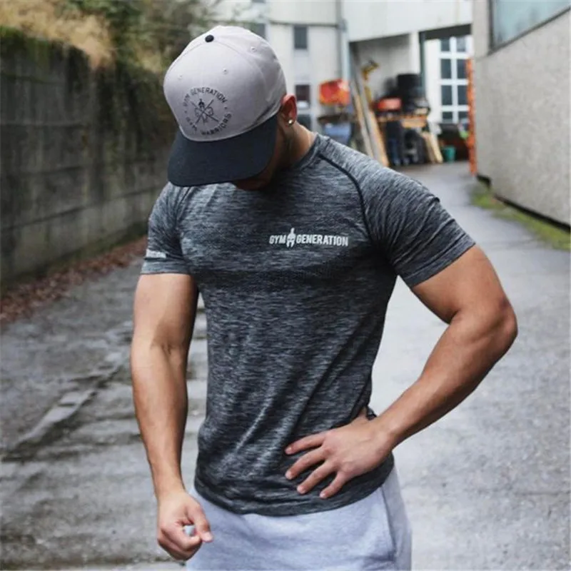 New Quick Dry Running T-Shirt Fitness T-Shirt attillate a maniche corte T-Shirt a compressione da uomo maglietta sportiva da uomo maglietta da